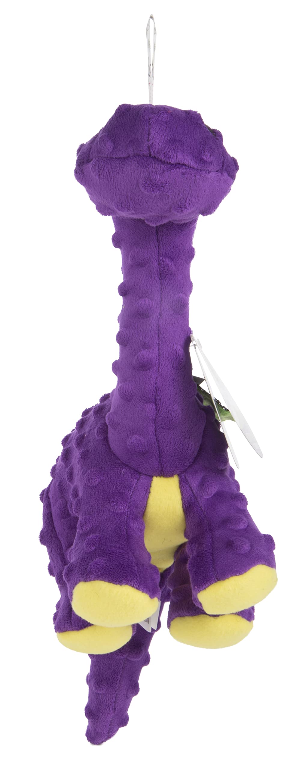 goDog Dinos Frills Squeaky Plush Dog Toy with Chew Guard Technology, Durable Fabric & Squeaker for Active Play, Gray, Large