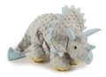 goDog Dinos Frills Squeaky Plush Dog Toy with Chew Guard Technology, Durable Fabric & Squeaker for Active Play, Gray, Large
