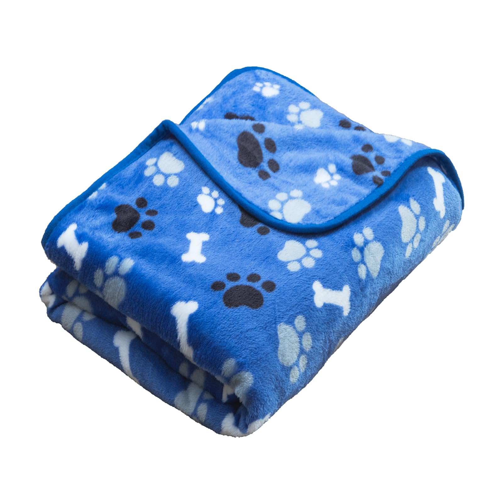 Dog Blanket 2 Pack Soft Flannel Pet Blanket for Dogs & Cats, Cozy Puppy Blanket for Couch Bed Crate, Washable Paw Print Throw 40 * 30 Inch Red&Brown
