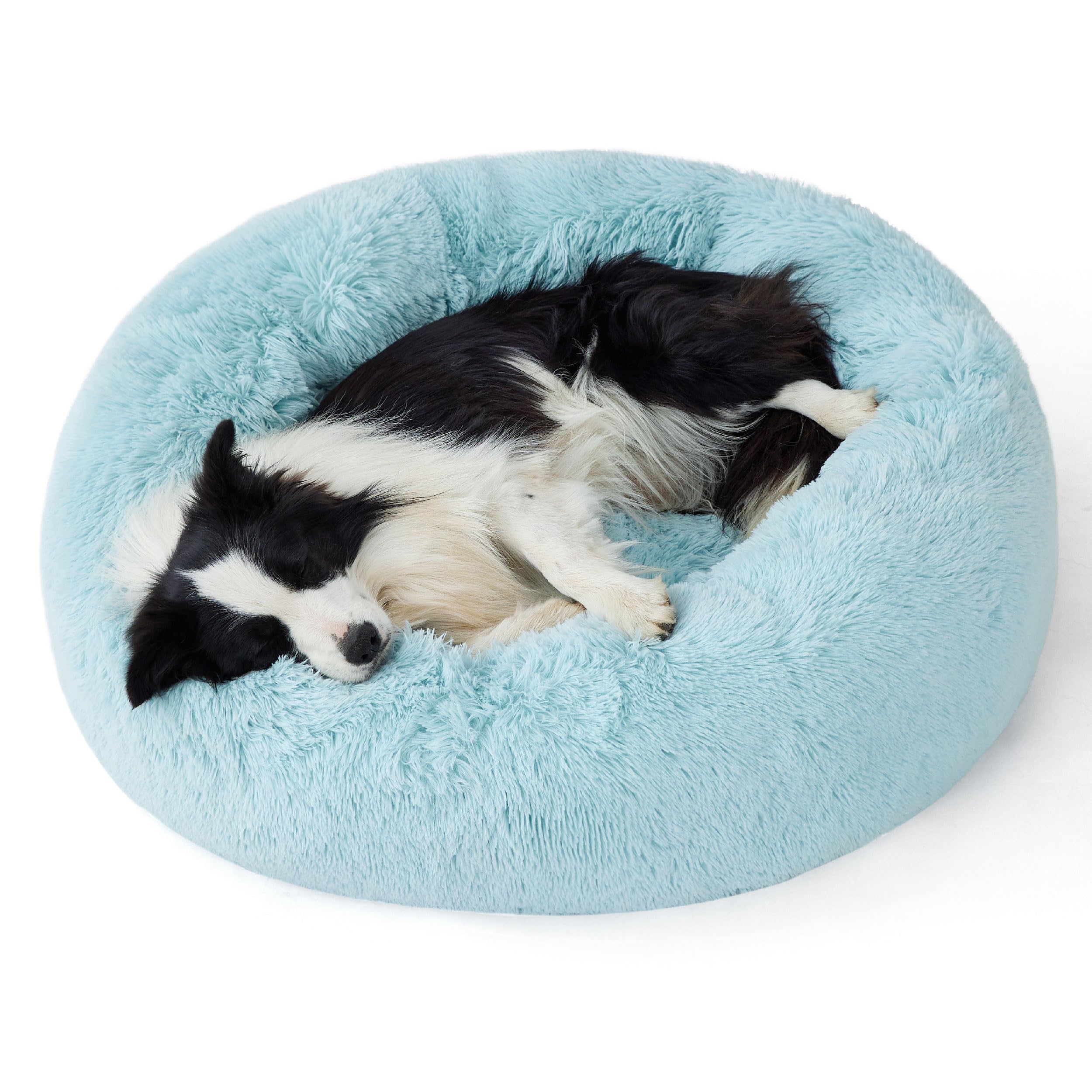 Bedsure Calming Small Dog Bed Donut Washable Cat＆Puppy Bed,23 inches Camel | Oprah Daily Award,Fluffy Faux Fur Round Cuddler,Anti-Slip Bottom,Anti-Anxiety,Deep Sleep for Large Cat & Pets Up to 25 Lbs