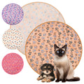 Tatuo 4 Pack Fleece Dog Blanket for Pet,Blue,24 x 16 Inch,Paw | Soft, Washable Puppy Blankets for Cats Guinea Pig, Warm Paw Print Sleep Mat for Crate Kennel, Cozy Indoor Bedding Toys