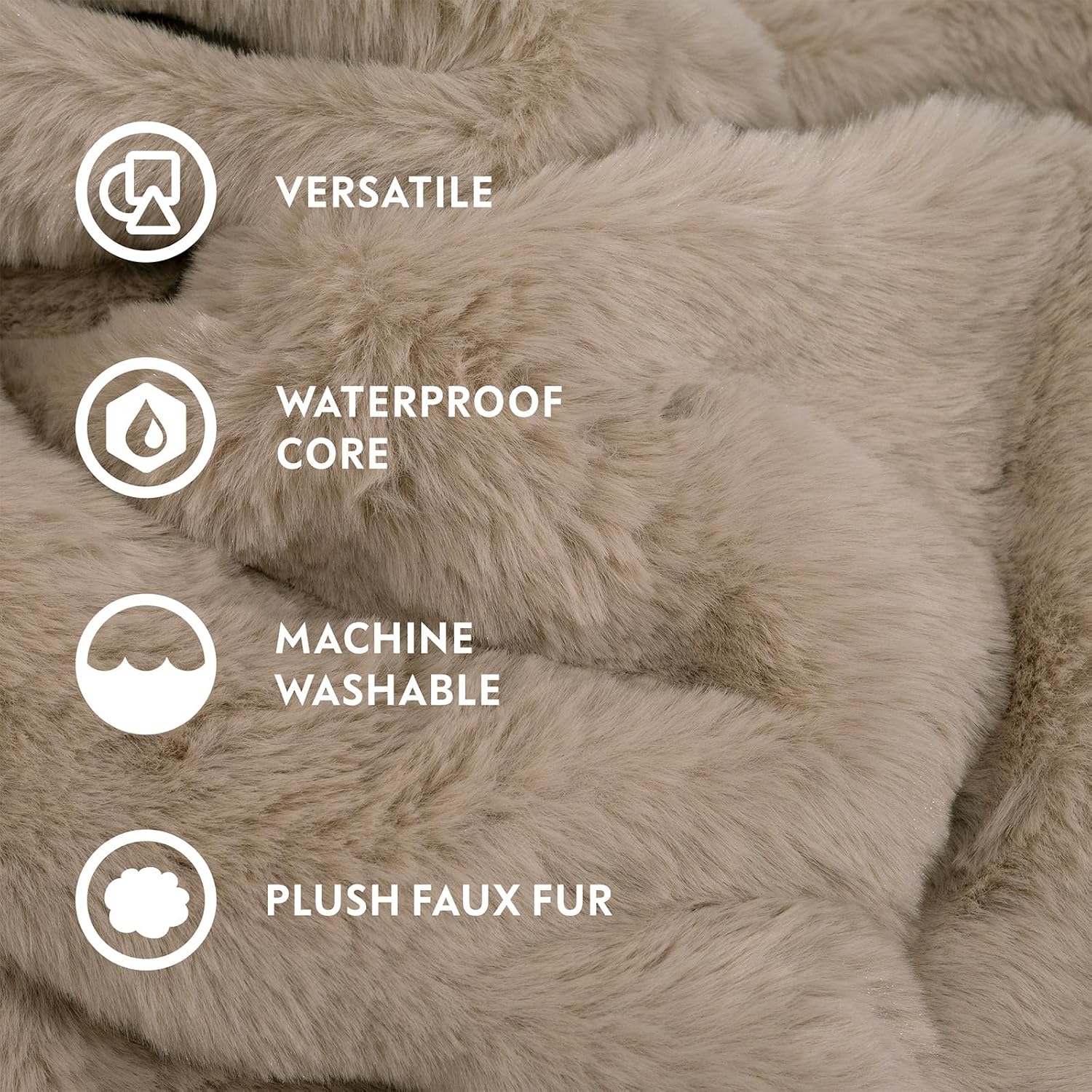 Paw Inspired Waterproof Dog Blanket, 40x30 Inch Size, Beige | Soft Faux Fur Throw, Fur-Resistant Fleece, Washable Pet Blanket, Waterproof Protection for Couch, Bed, Furniture, Crate, Car