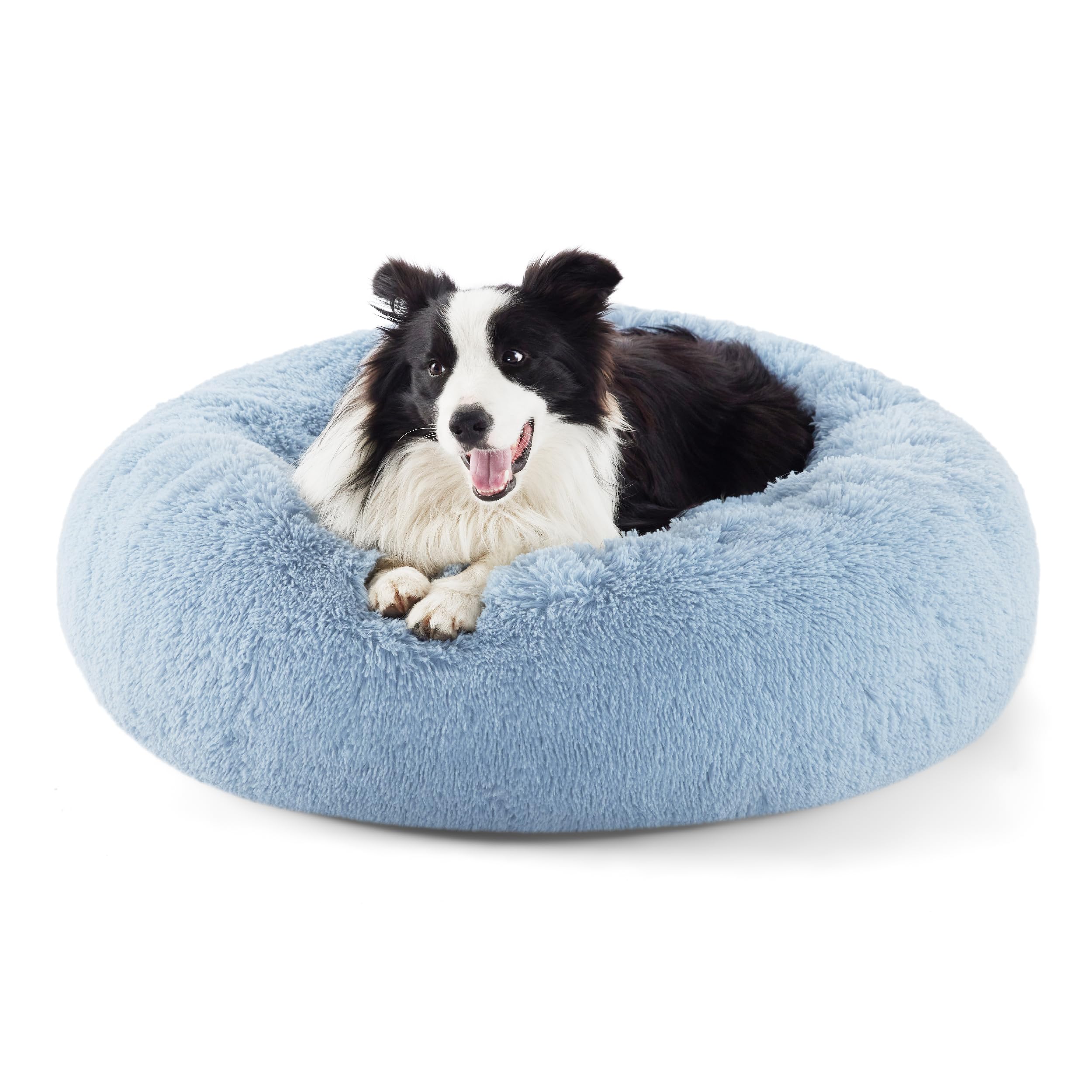 Bedsure Calming Small Dog Bed Donut Washable Cat＆Puppy Bed,23 inches Camel | Oprah Daily Award,Fluffy Faux Fur Round Cuddler,Anti-Slip Bottom,Anti-Anxiety,Deep Sleep for Large Cat & Pets Up to 25 Lbs